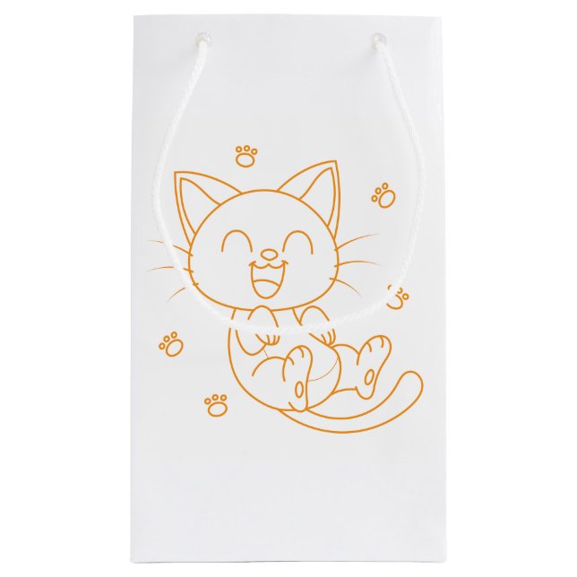 Hand-Drawn Cat Gift Bag (Back)