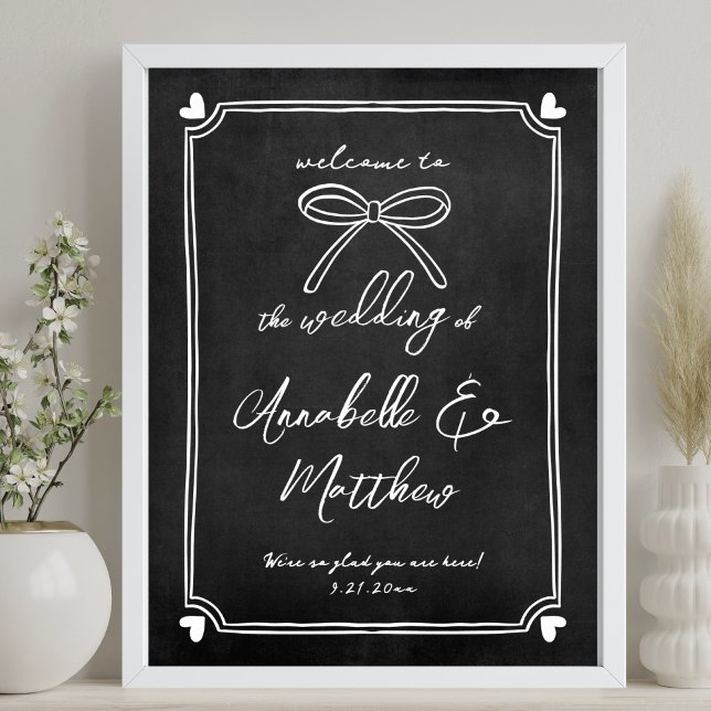 Hand Drawn Chalk Whimsical Wedding Welcome Sign (Hand Drawn Chalk Whimsical Wedding Welcome Sign)