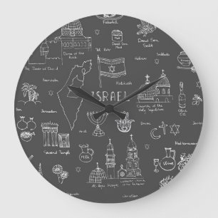 Hand drawn Chalkboard Acrylic Wall Clock