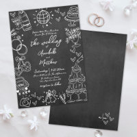 Hand Drawn Chalkboard Whimsical Wedding
