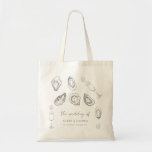 Hand Drawn Champagne & Oysters Roast Wedding Favou Tote Bag<br><div class="desc">Surprise your guests with these elegant tote bags,  featuring drawn champagne,  oysters and editable details. Easily add your own details by clicking on the "personalise" option.</div>
