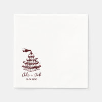 Hand Drawn Champagne Tower Glass Wedding Napkins