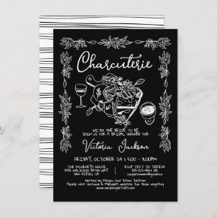 Hand Drawn Charcuterie Board Bridal Shower Invitation