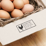 Hand-drawn Chicken Vintage Family Farm Egg Carton Rubber Stamp<br><div class="desc">A family farm egg stamp with a hand drawn chicken, vintage style typography and a rustic border. This stamp is perfect for egg cartons, business cards, paper bags, sales tags, and more! Personalise these stamps by changing the text in the template boxes to your own custom farm info. Check out...</div>