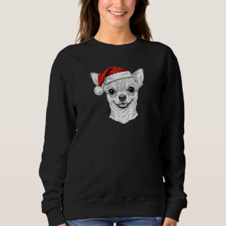 Hand-Drawn Chihuahua Christmas Custom Name Dog Sweatshirt