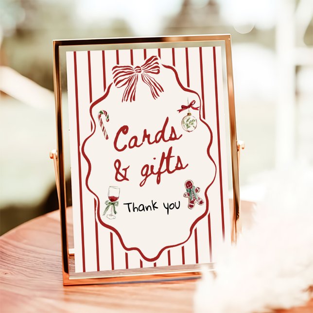 Hand Drawn Christmas Bridal Shower Cards and Gifts Poster (Creator Uploaded)