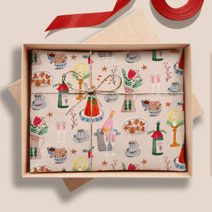 Hand Drawn Christmas Bridal Shower Share A Recipe Tissue Paper