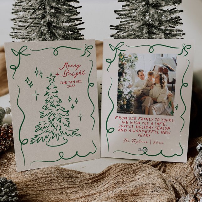 Hand Drawn Christmas Card Photo Holiday Cards (Creator Uploaded)