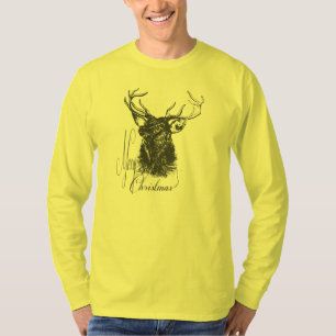 Hand Drawn Christmas Deer Men's T-shirt