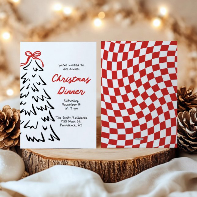 Hand Drawn Christmas Dinner Holiday Party Invite (Creator Uploaded)