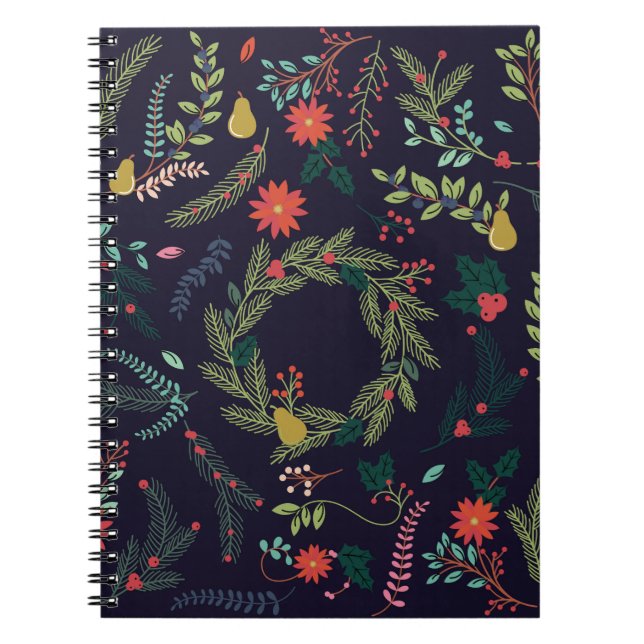 Hand-drawn Christmas florals: vintage collection Notebook (Front)