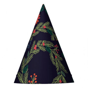 Hand-drawn Christmas florals: vintage collection Party Hat
