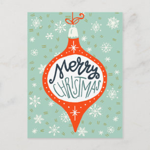 Hand Drawn Christmas Ornament Holiday Postcard