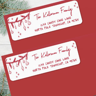 Hand Drawn Christmas Return Address