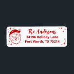 Hand Drawn Christmas Santa Return Address Label<br><div class="desc">A fun Christmas holiday Santa Claus face decorates this return address label. Personalise it with your information.</div>