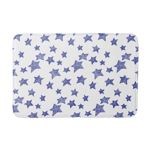 Hand drawn Christmas stars Bath Mat (Front)