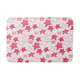 Hand drawn Christmas stars Bath Mat