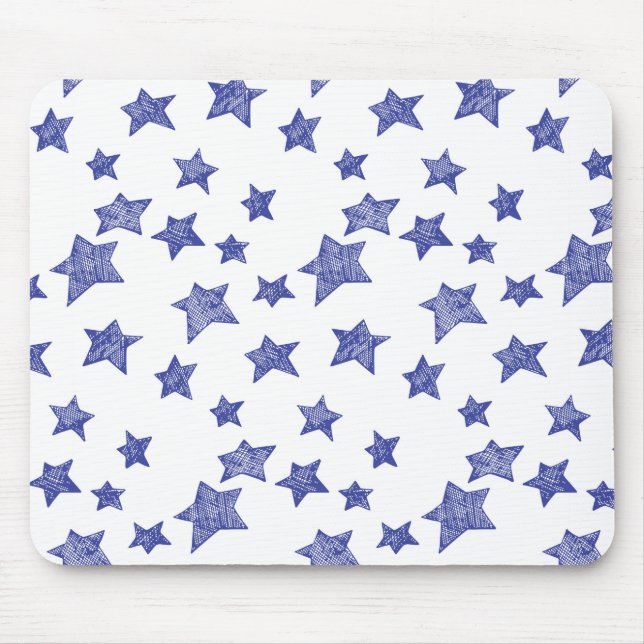 Hand drawn Christmas stars Mouse Pad (Front)