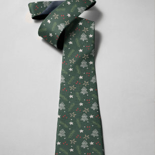 Hand-Drawn Christmas Stylish Necktie