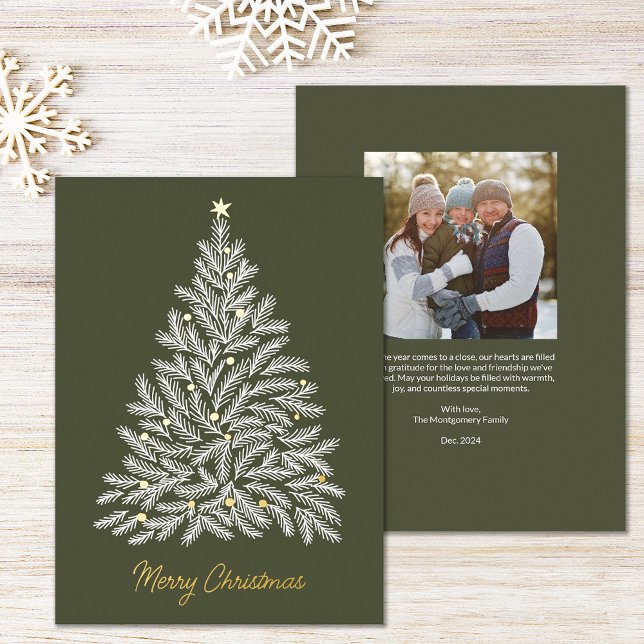 Hand-drawn Christmas Tree Holiday Photo Card (Creator Uploaded)