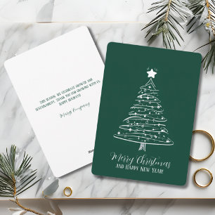 Hand-Drawn Christmas Tree Minimalist Christmas  Holiday Card
