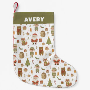Hand Drawn Christmas Woodland Christmas Stocking