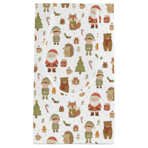 Hand Drawn Christmas Woodland Gift Bag