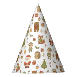 Hand Drawn Christmas Woodland Party Hat