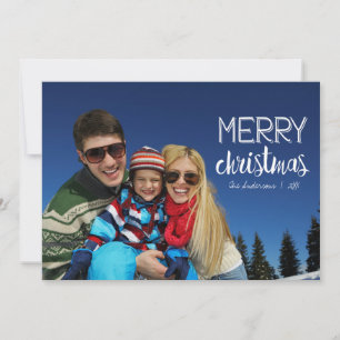 Hand Drawn Christmas Wreath Holiday Photo Card