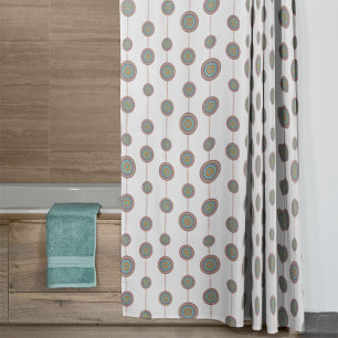 Hand Drawn Circles Design Shower Curtain