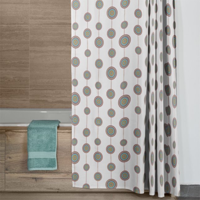 Hand Drawn Circles Design Shower Curtain (Creator Uploaded)