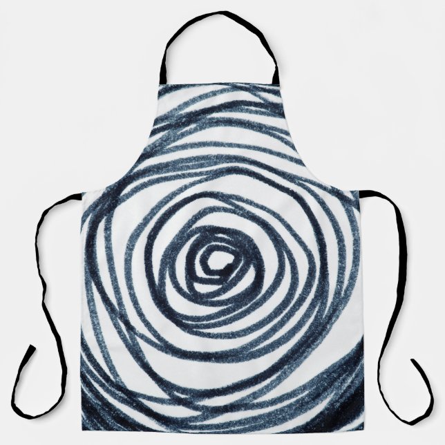 Hand-drawn circles spiral pattern with abstract do apron (Front)