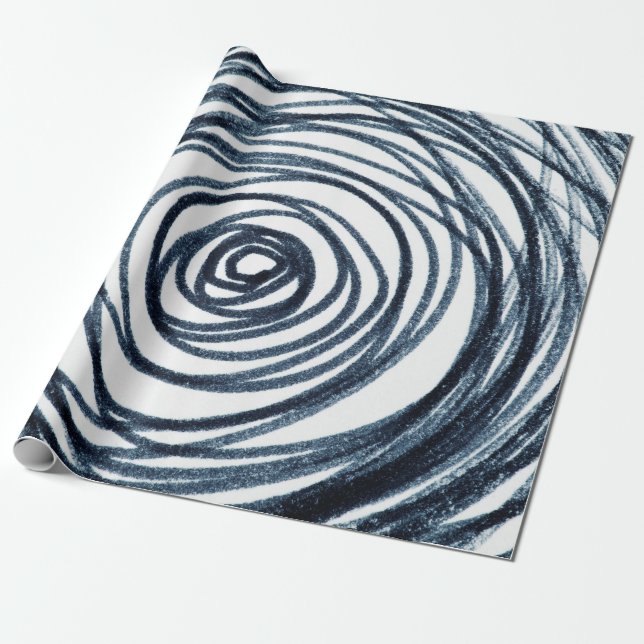 Hand-drawn circles spiral pattern with abstract do wrapping paper (Unrolled)