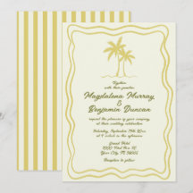 Hand Drawn Citrus Wavy Frame Palm Tree Wedding