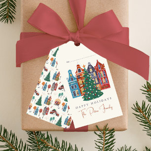Hand drawn City Amsterdam Christmas Gift Tags