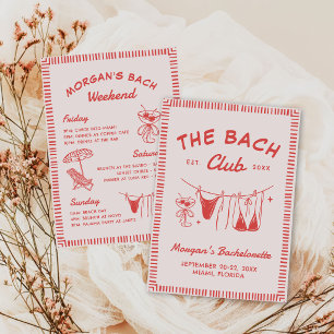 Hand Drawn Coastal Bachelorette Weekend Itinerary Invitation