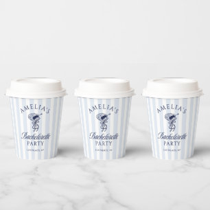 Hand Drawn Cocktail Bachelorette Weekend Paper Cups
