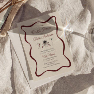 Hand Drawn Cocktails Bridal Shower Invitation