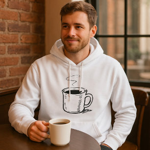 Hand Drawn Coffee Mug Sketch Minimalist Hoodie
