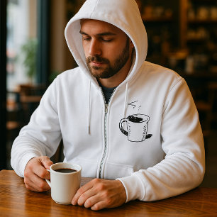 Hand Drawn Coffee Mug Sketch Minimalist Hoodie