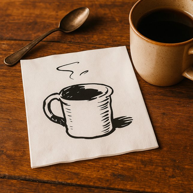 Hand Drawn Coffee Mug Sketch Minimalist Napkin (Creator Uploaded)