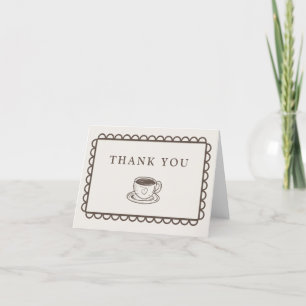 Hand Drawn Coffee Themed Thank You Card