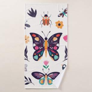 Hand drawn collection of spring summer elements wi bath towel