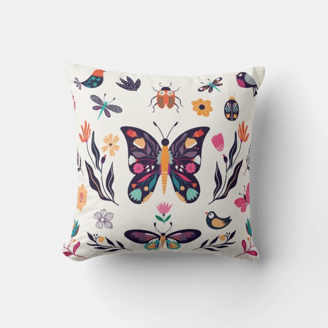 Hand drawn collection of spring summer elements wi cushion (Front)