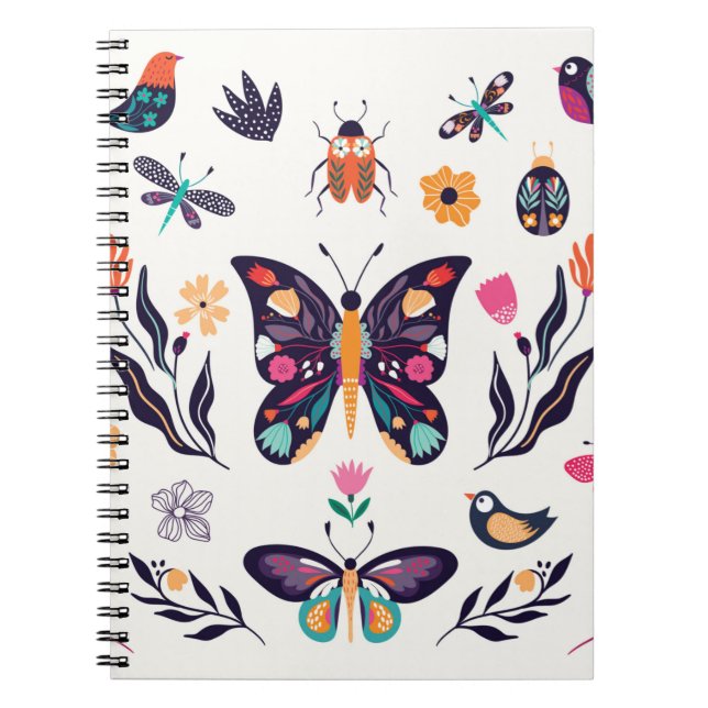 Hand drawn collection of spring summer elements wi notebook (Front)