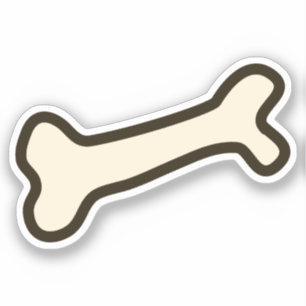 Hand Drawn Color Dog Bone Custom-Cut Vinyl Sticker