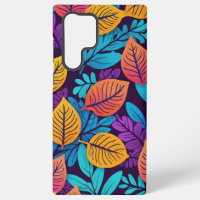 Hand Drawn Colorful Autumn Leaves Rustic Pattern