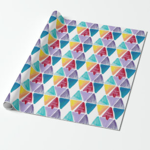 Hand drawn colorful triangles pattern wrapping paper