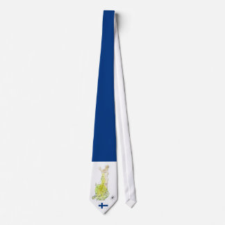 Hand Drawn Colour Map of Finland Tie