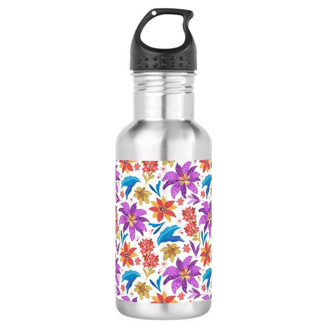 Hand Drawn Colourful Exotic Floral Pattern-70703 532 Ml Water Bottle (Front)
